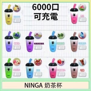 NINGA奶茶杯可充电一次性電子煙6000口